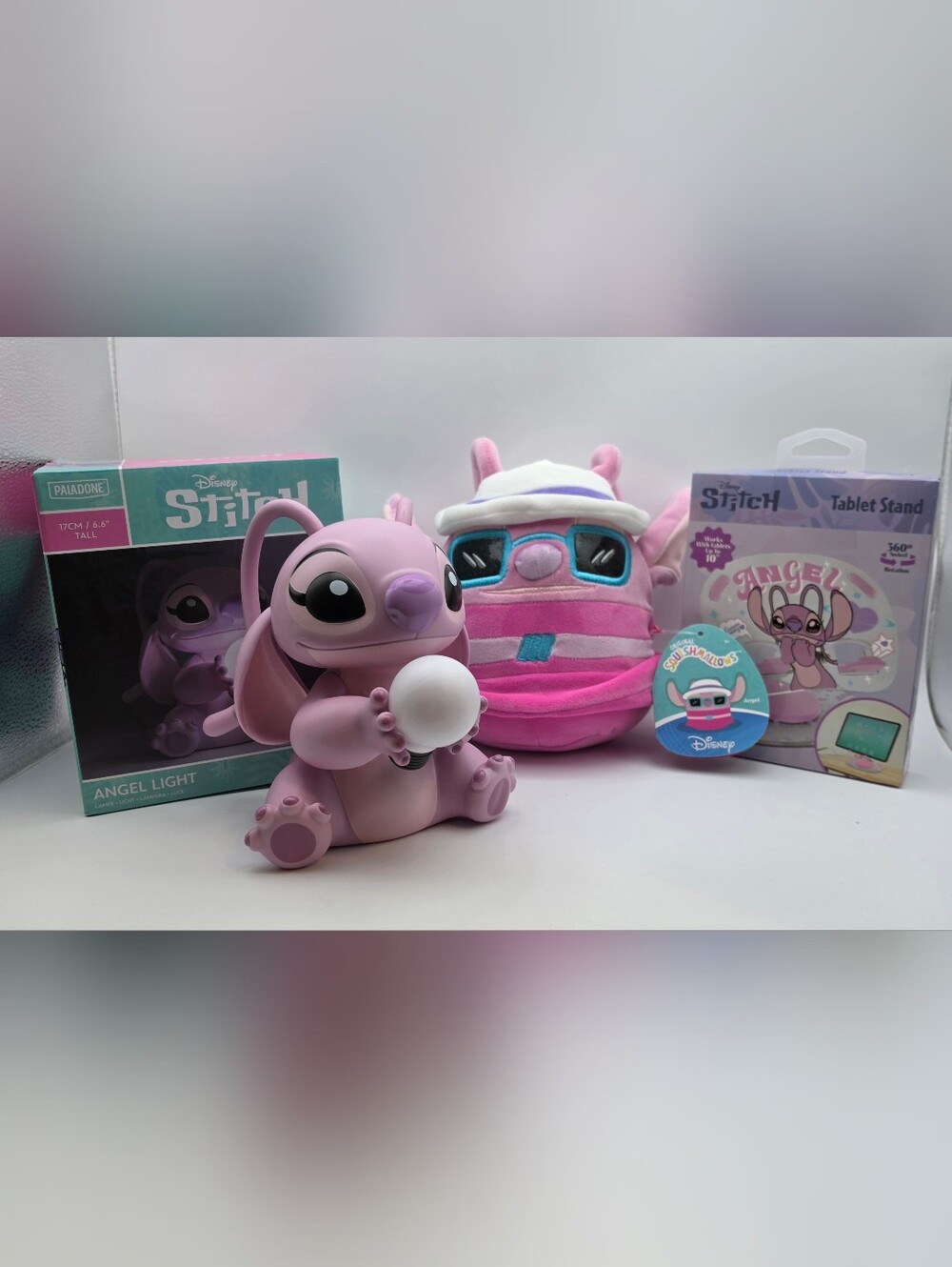 Disney Angel (Lilo & Stitch Whimsical Pink Bubdle - Light, Plush & Tablet Stand